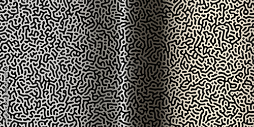 Abstract Reaction-diffusion Turing pattern natural texture Silber gradient color scheme. Linear design with biological algorithm psychedelic background. Reaction-diffusion or truing patter