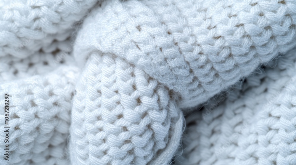 Close-up of white knitted fabric with intricate texture. Close-up of white knitted fabric with intricate texture.