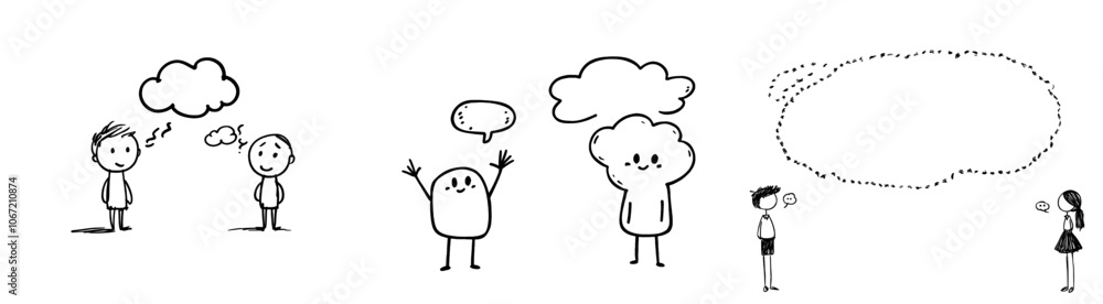 Modern line art of a group of men sharing ideas. Concept art. Modern line art of a group of men sharing ideas. Concept art.