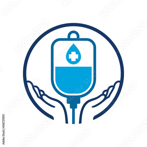Iv hydration logo vector in circle