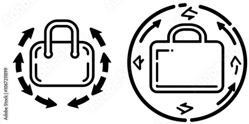 Symbol for business cycle, cyclical activity, iterative business outline