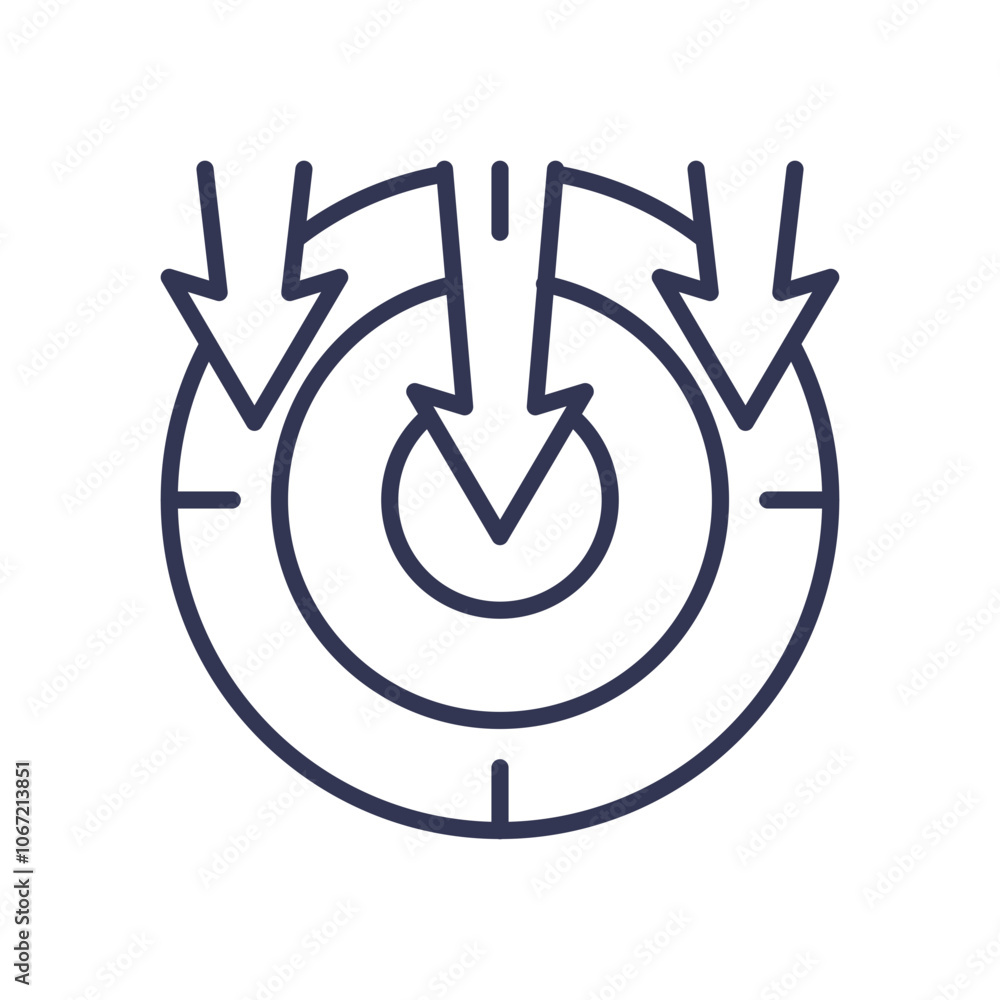 Three arrows hitting a target symbolize strategic focus and precision. Three arrows hitting a target symbolize strategic focus and precision.