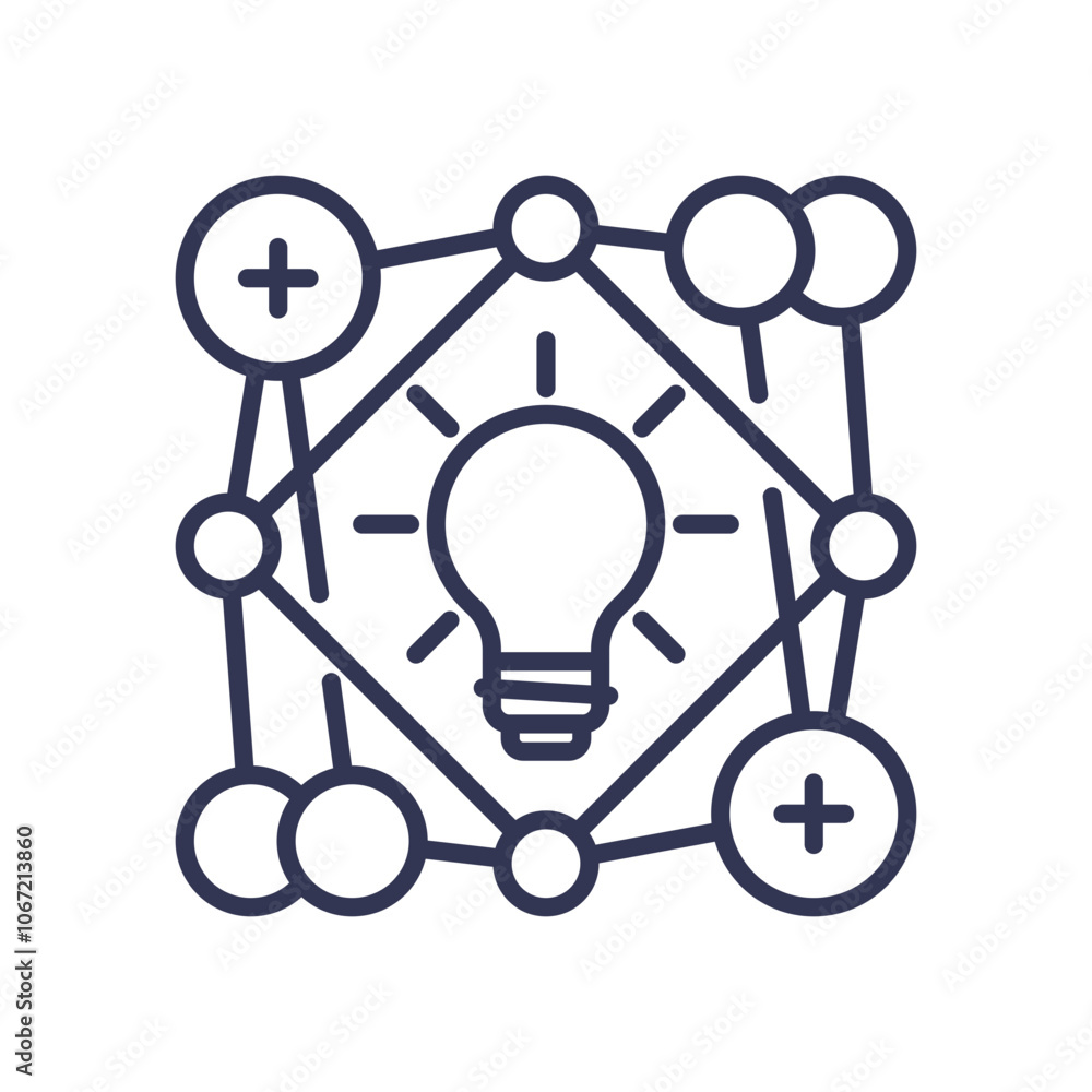 Lightbulb and network nodes symbolize innovative connections and ideas. Lightbulb and network nodes symbolize innovative connections and ideas.