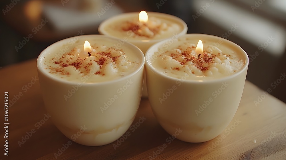 Couple enjoying a warm drink by candlelight, soft lighting, evening relaxation, cozy vibes Couple enjoying a warm drink by candlelight, soft lighting, evening relaxation, cozy vibes
