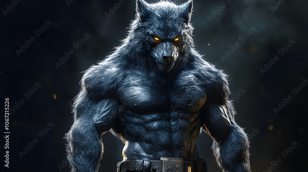 Intense Hyperrealistic Werewolf Character in Modern Comic Book Style, Exuding Strength and Fearlessness Intense Hyperrealistic Werewolf Character in Modern Comic Book Style, Exuding Strength and Fearlessness