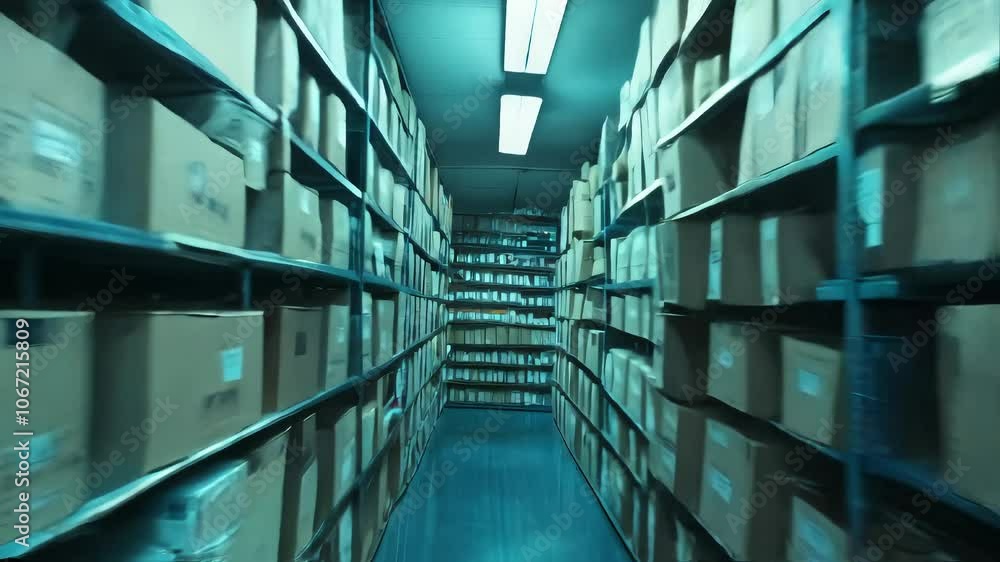 The FBI's Vault: A secured area lined with floor-to-ceiling shelves filled with classified files and evidence storage The FBI's Vault: A secured area lined with floor-to-ceiling shelves filled with classified files and evidence storage