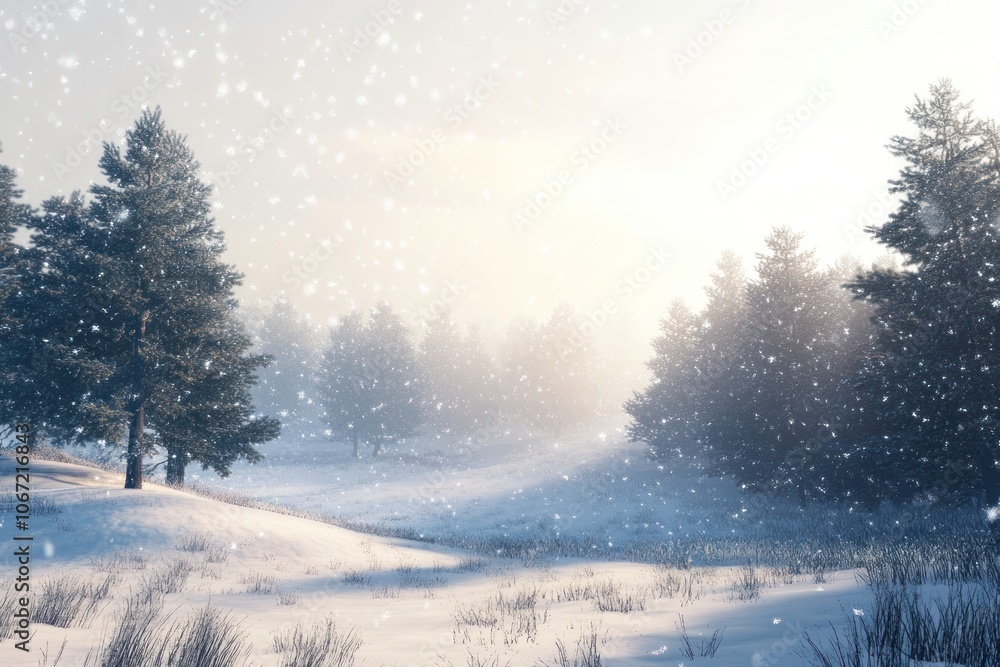 Obraz premium Landscape nature winter forest.