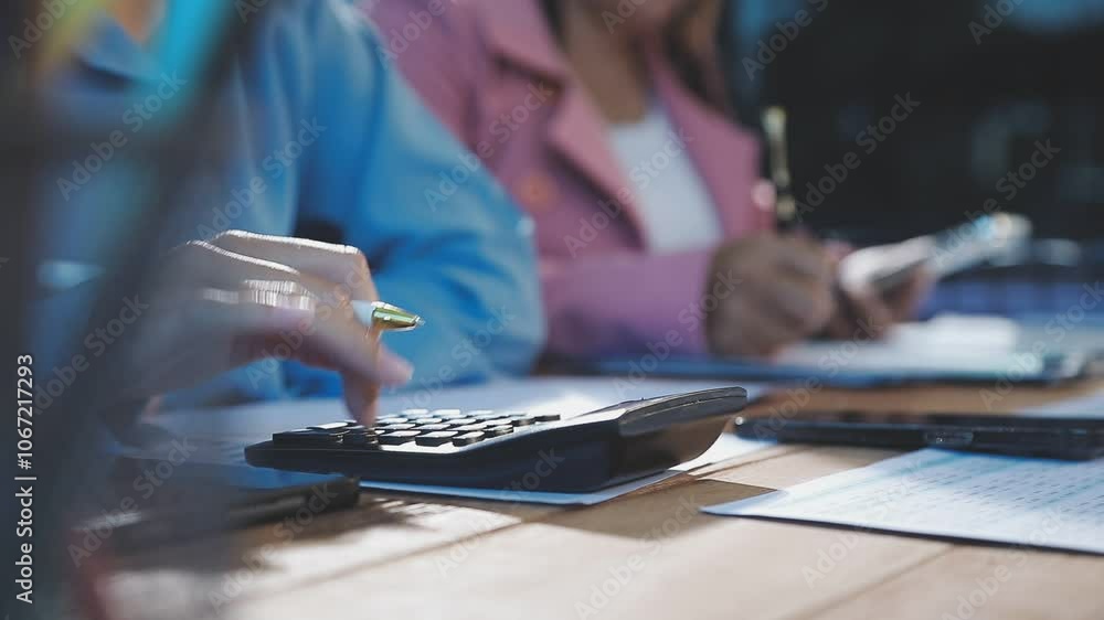 Accounting company provide finance and taxation planning for profitable cash flow, Auditor and accountant team working in office, analyze financial data and accounting record with calculator.Insight Accounting company provide finance and taxation planning for profitable cash flow, Auditor and accountant team working in office, analyze financial data and accounting record with calculator.Insight