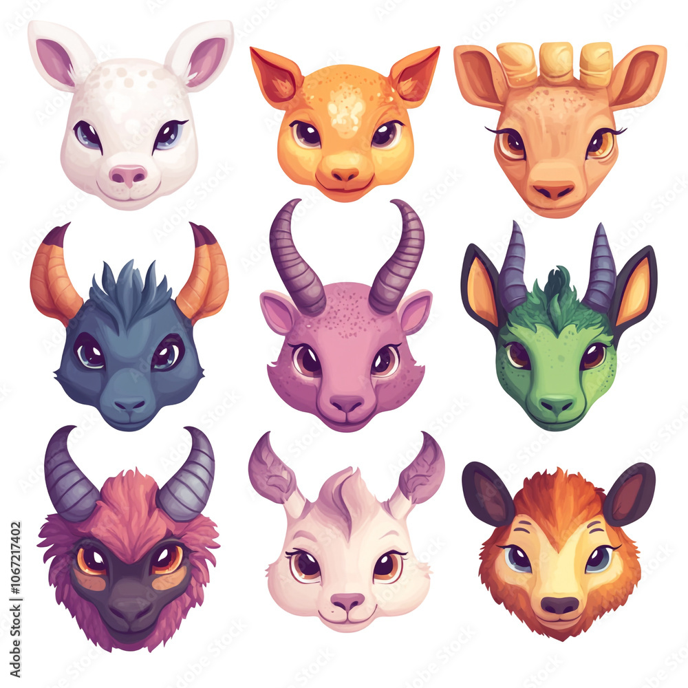 Fototapeta premium Cute Animal Faces