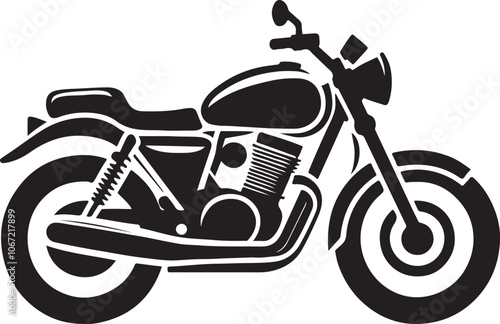 Retro style motorbike silhouette