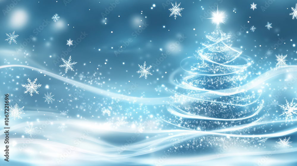 Christmas tree made of glowing lights and snowflakes Christmas tree made of glowing lights and snowflakes