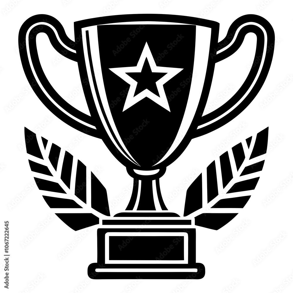 Trophy Cup, Winner Cup Silhouette Black Vector Trophy Cup, Winner Cup Silhouette Black Vector
