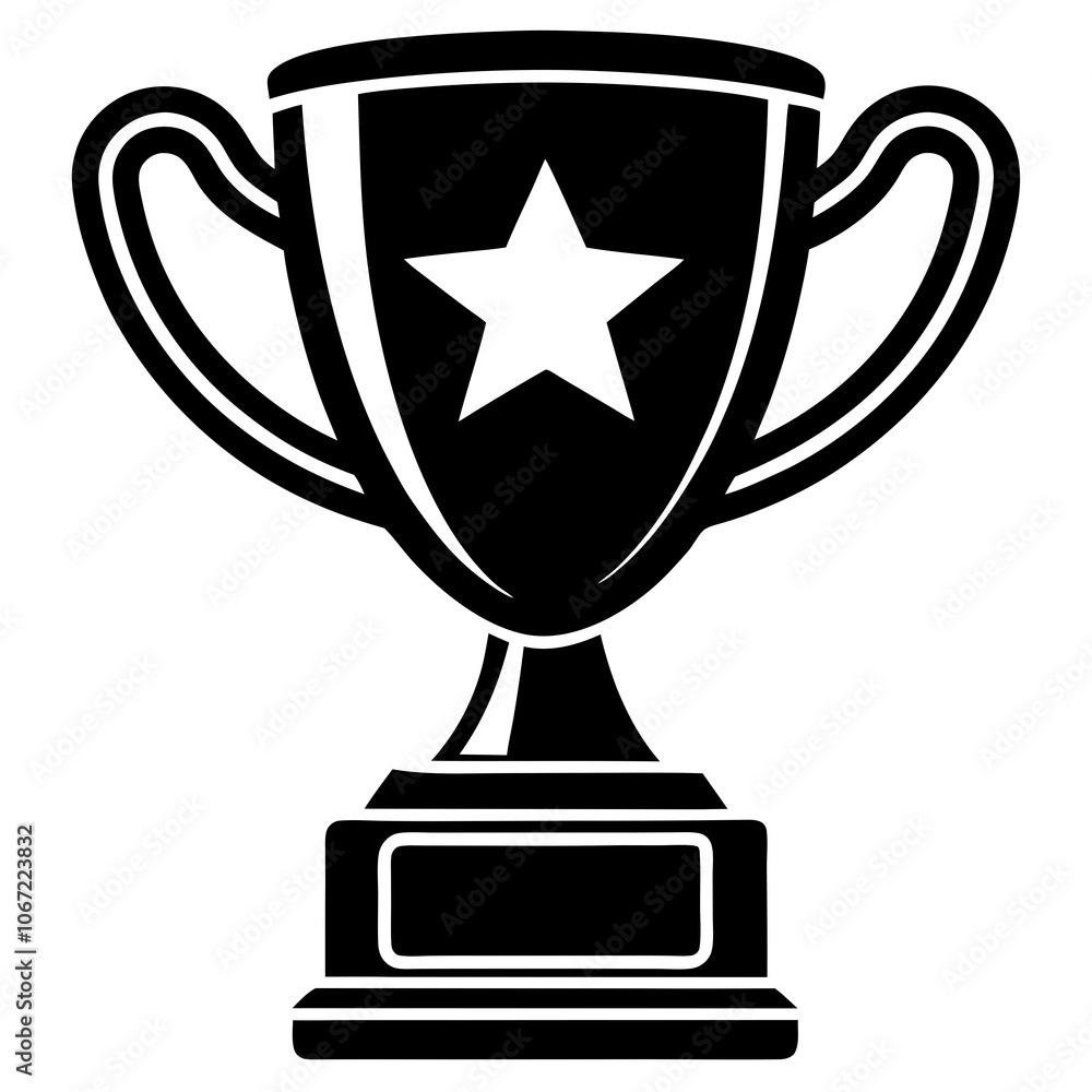 Trophy Cup, Winner Cup Silhouette Black Vector Trophy Cup, Winner Cup Silhouette Black Vector