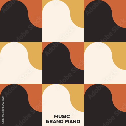 Piano. Musical poster for your design. Music elements design for card, invitation, flyer. Music background vector illustration. Music piano keyboard.