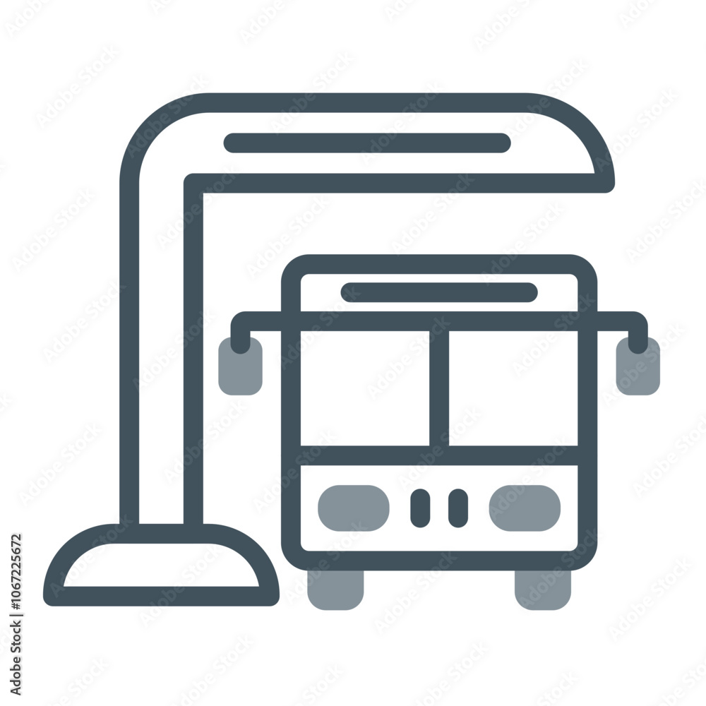 Bus Station Vector Icon Design Bus Station Vector Icon Design