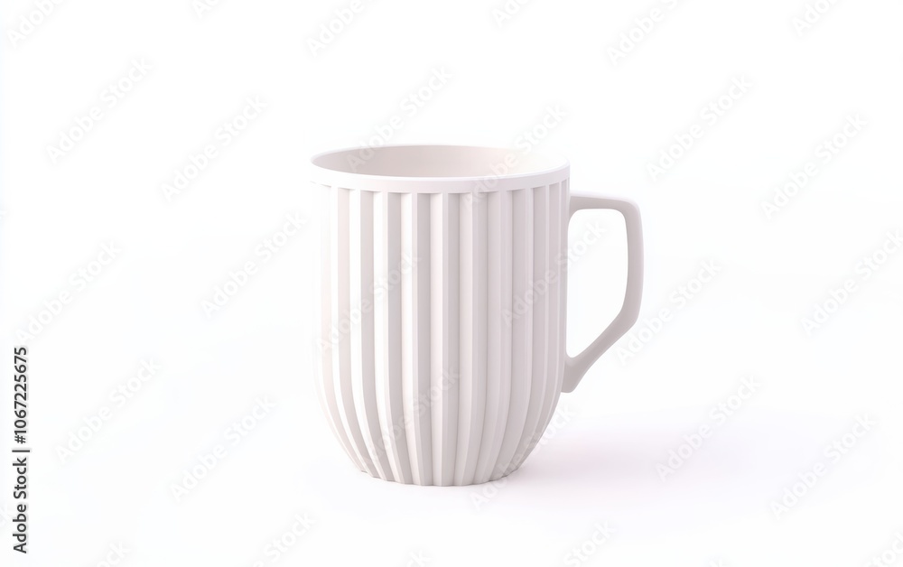 A stylish white cup with ribbed texture, perfect for coffee, tea, or hot beverages. Ideal for modern dining and interior design aesthetics. A stylish white cup with ribbed texture, perfect for coffee, tea, or hot beverages. Ideal for modern dining and interior design aesthetics.