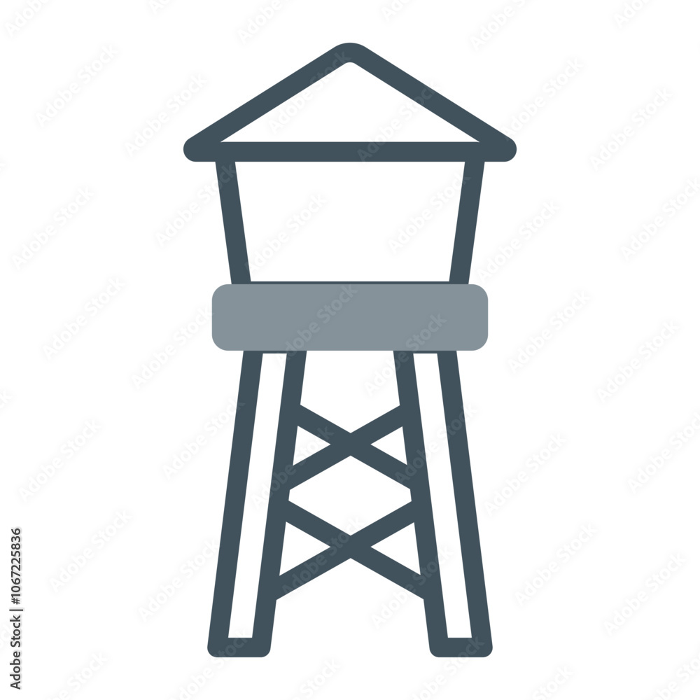 Water Tower Vector Icon Design Water Tower Vector Icon Design