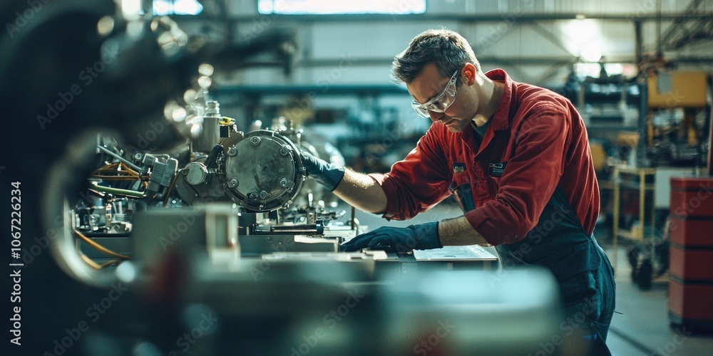 Maintenance worker in a workshop setting, handling maintenance tasks and repairs. Maintenance worker in a workshop setting, handling maintenance tasks and repairs.
