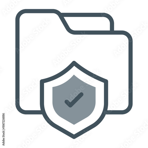 Protected Folder Vector Icon Design
