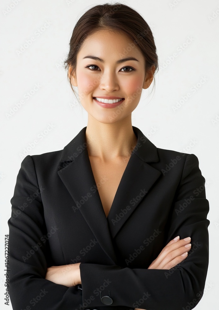 Office professional dress, white background, half-length shot, confident smile, Chinese professional woman, executive, Canon, super detail, 4K, best quality , generative ai Office professional dress, white background, half-length shot, confident smile, Chinese professional woman, executive, Canon, super detail, 4K, best quality , generative ai