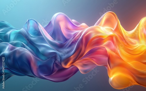 A captivating digital artwork featuring flowing waves of vibrant colors, blending harmoniously to create an abstract, soothing visual experience.
