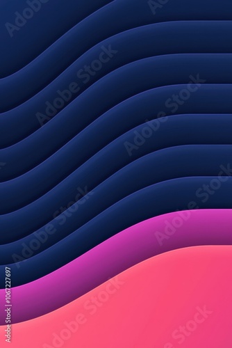 An abstract wave pattern showcasing smooth curves and gradients in dark blue and vibrant pink, perfect for modern design projects.