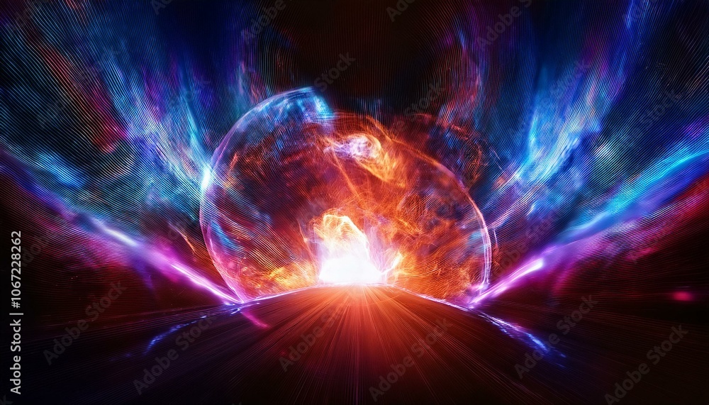 Colorful waves radiating from a glowing sphere Innovative ideas Colorful waves radiating from a glowing sphere Innovative ideas