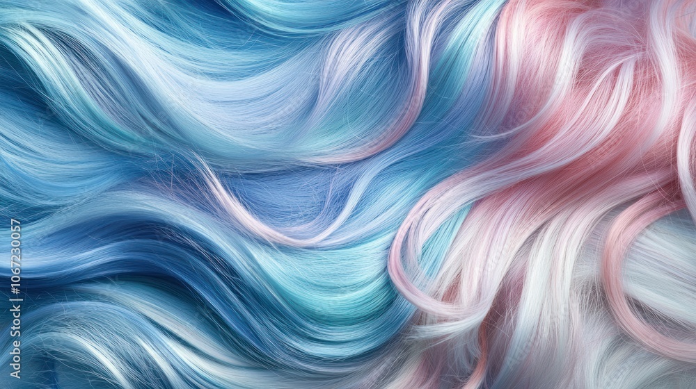 Long wavy hair with a mix of soft pastel and vibrant tones, perfect for unique and trendy hair care ads Long wavy hair with a mix of soft pastel and vibrant tones, perfect for unique and trendy hair care ads