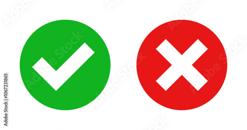 Check mark and cross mark icons