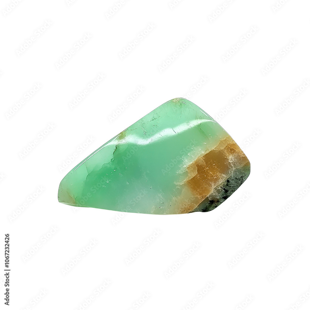 Green Chrysoprase Gemstone with brown inclusions Green Chrysoprase Gemstone with brown inclusions