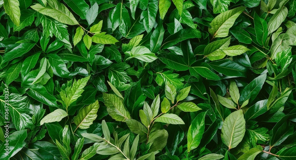 Leafy botanical background with green foliage for a fresh natural vibe Leafy botanical background with green foliage for a fresh natural vibe