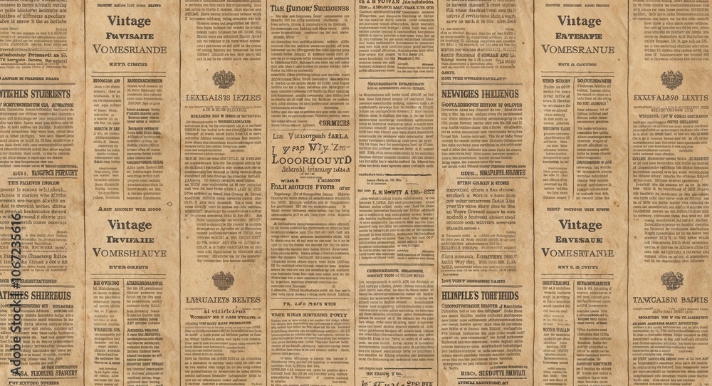 Obraz premium Vintage newspaper texture background for an old world nostalgic appeal