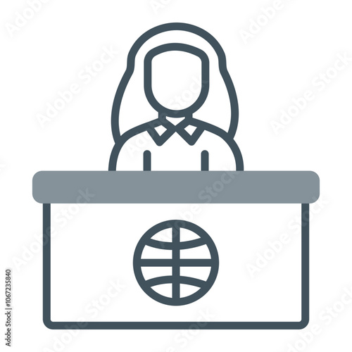 News Anchor Vector Icon Design