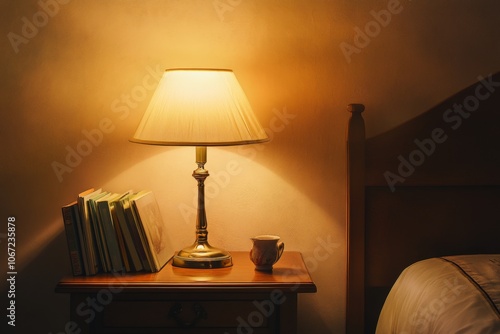 Classic Brass Table Lamp in a Bedroom