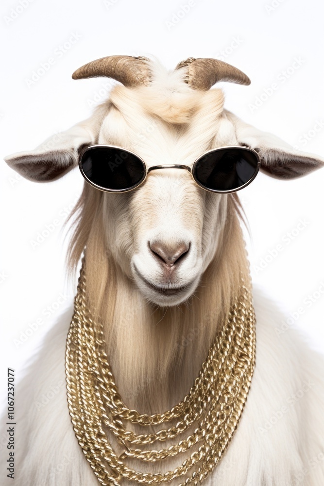 Fototapeta premium Goat sunglasses livestock animal.