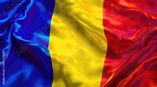 Obraz na plátně Romanian flag for national Day or Independence Day of Romania