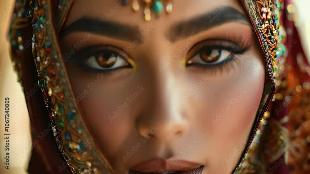 Close-up Portrait of a Woman Wearing Traditional Jewelry Close-up Portrait of a Woman Wearing Traditional Jewelry