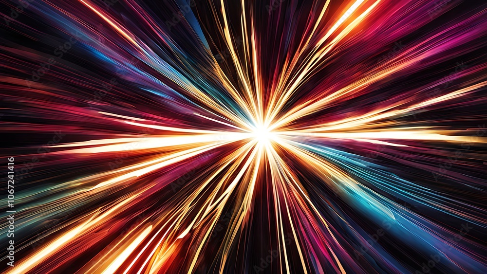Abstract Light Burst with Radiating Lines Abstract Light Burst with Radiating Lines