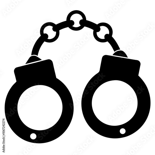 Handcuff Silhouette vector illustration