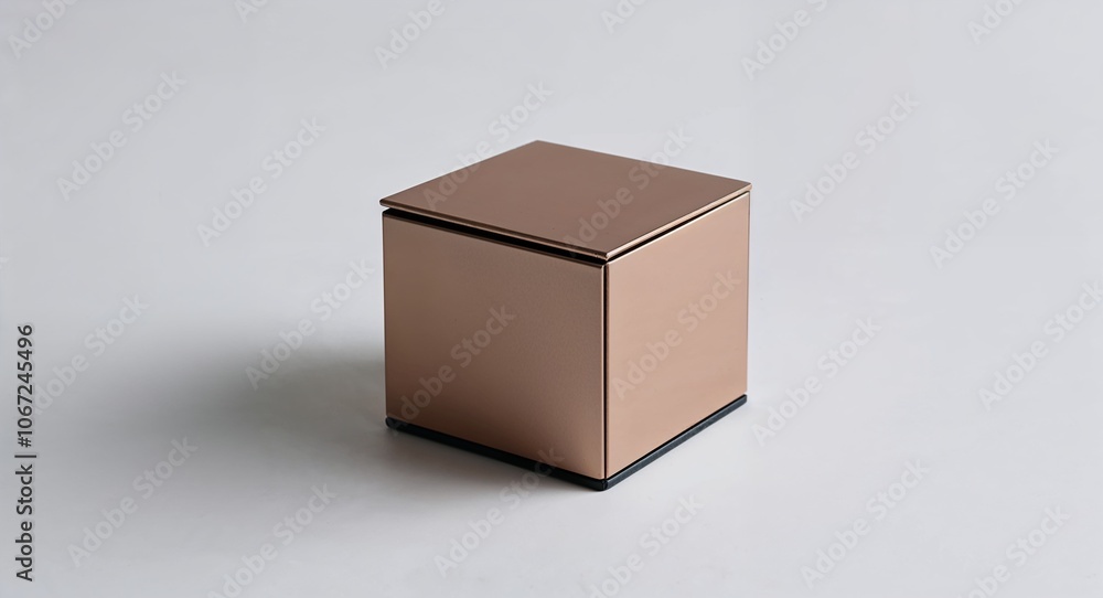 Small cube box with magnetic lid for compact size on plain white background Small cube box with magnetic lid for compact size on plain white background