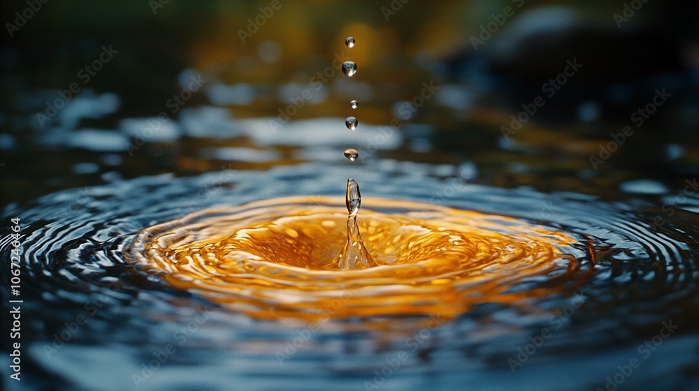 A single water drop falls into a still pond, creating concentric ripples. A single water drop falls into a still pond, creating concentric ripples.