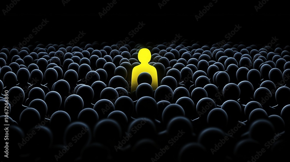 Obraz premium Stand out in a crowd how to embrace individuality and shine amidst conformity