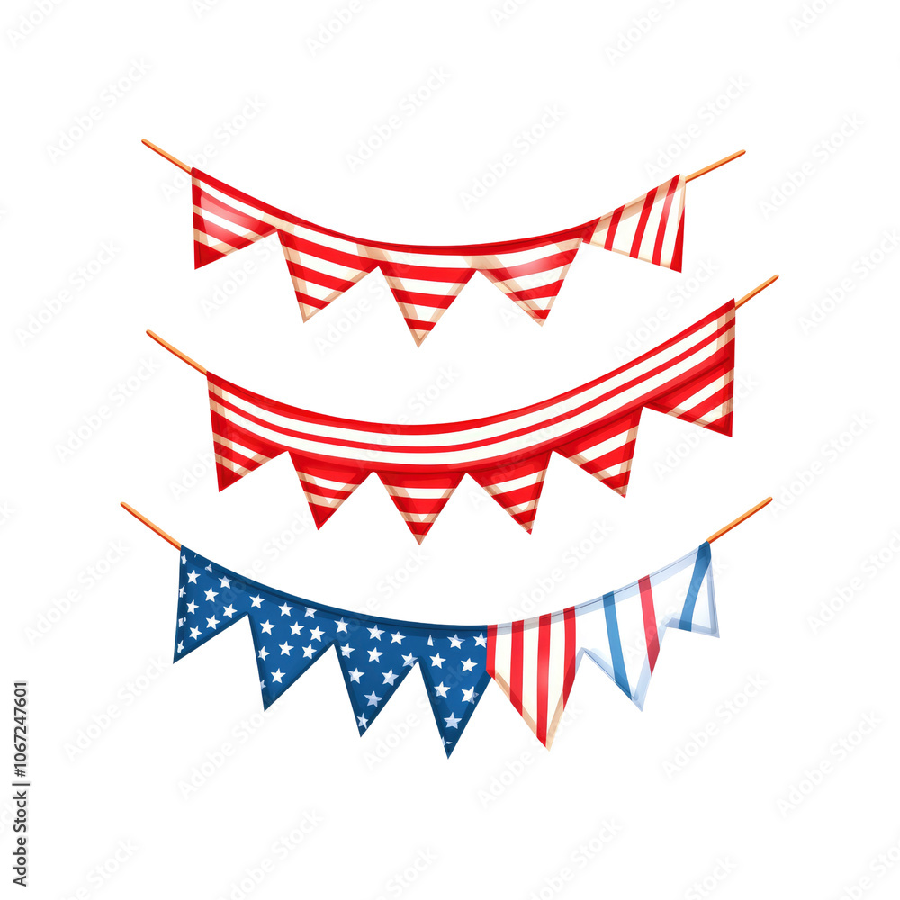 Fototapeta premium American Flag Bunting Decoration