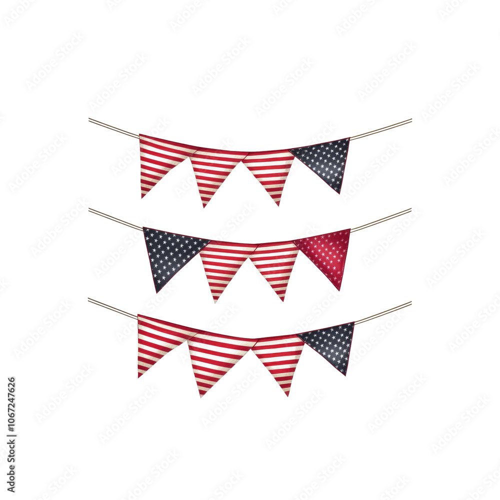 Fototapeta premium American Flag Bunting Decoration
