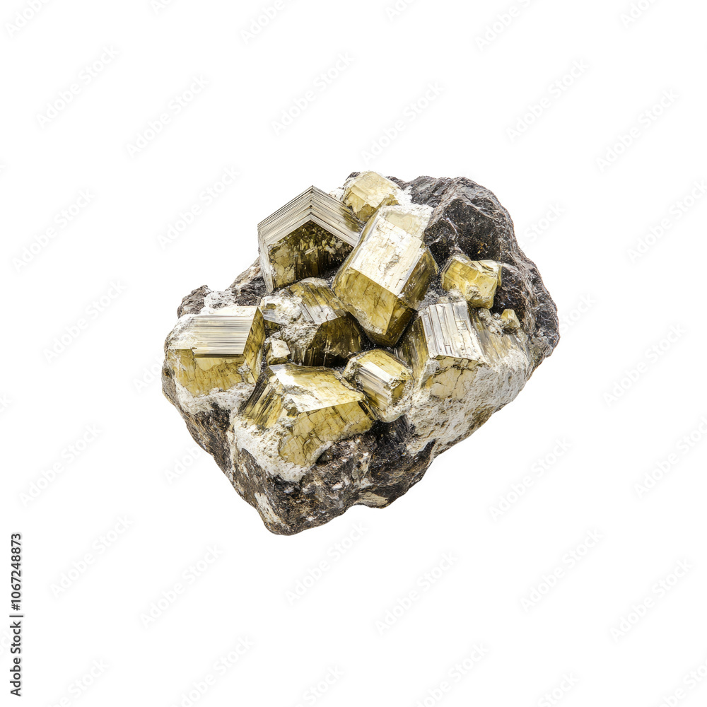 Pyrite Crystals in a Rock Pyrite Crystals in a Rock
