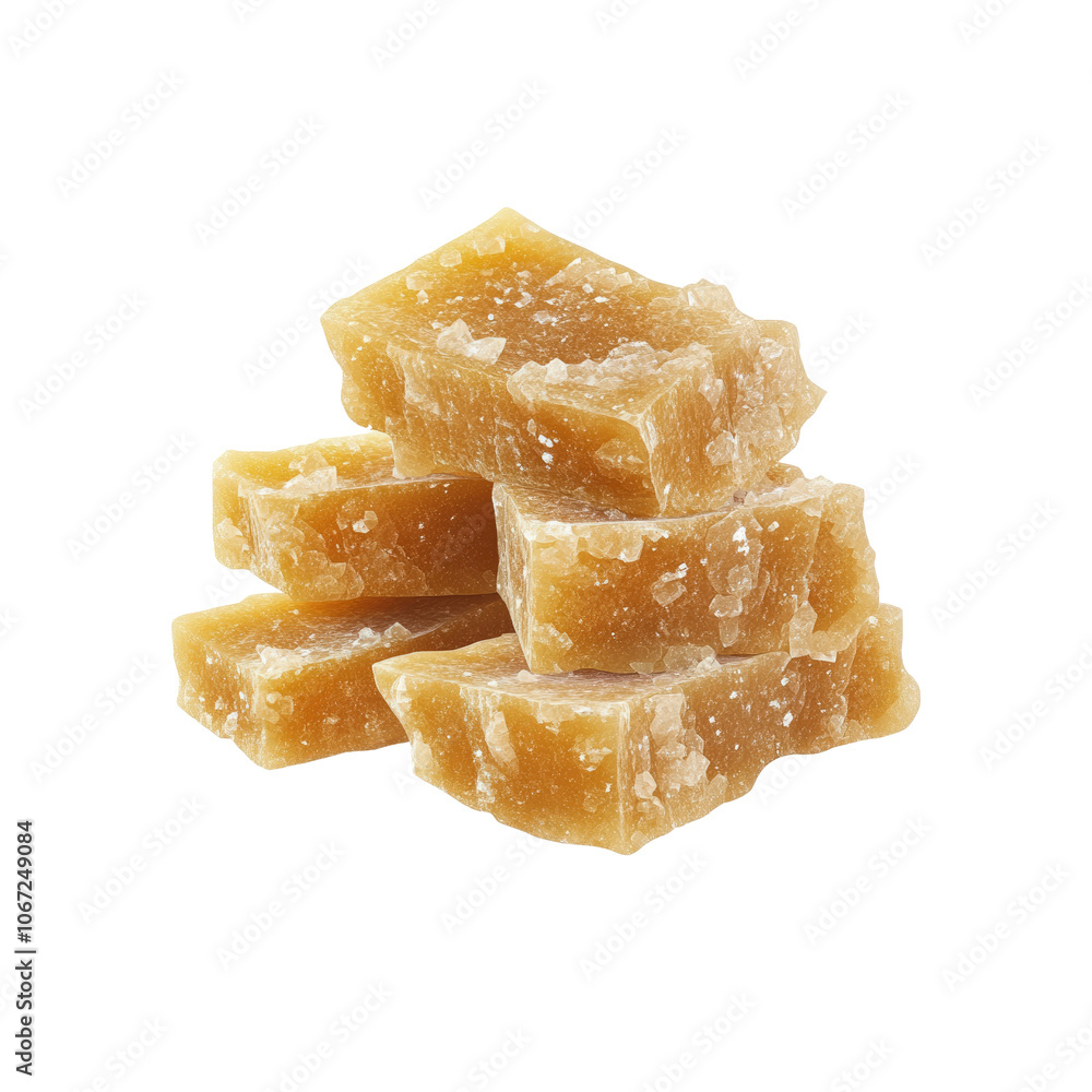 Closeup of a stack of brown sugar cubes Closeup of a stack of brown sugar cubes