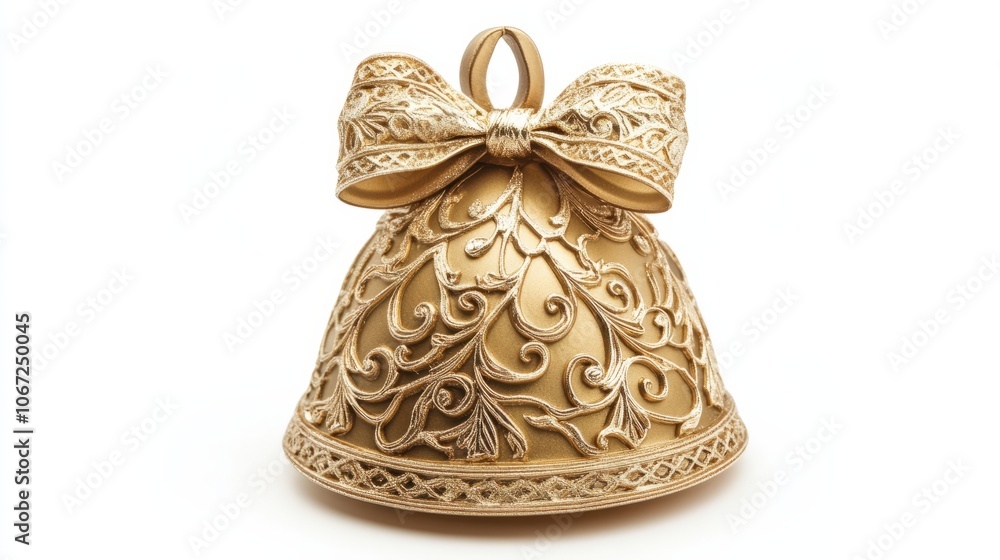 golden luxry christmas bell with pattern golden luxry christmas bell with pattern