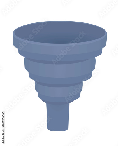 Blue  plastic funnel. vector illustration