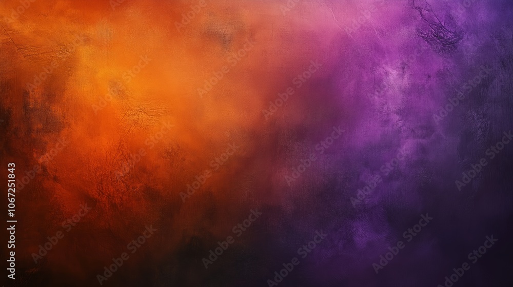 Abstract painting-style background in dark purple and orange tones, featuring a rough texture and a smooth orange gradient. Captured from a wide-angle top view, the high saturation and rich details br Abstract painting-style background in dark purple and orange tones, featuring a rough texture and a smooth orange gradient. Captured from a wide-angle top view, the high saturation and rich details br