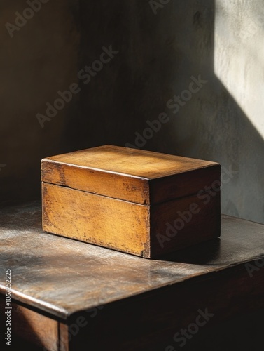 Wooden Box on Table